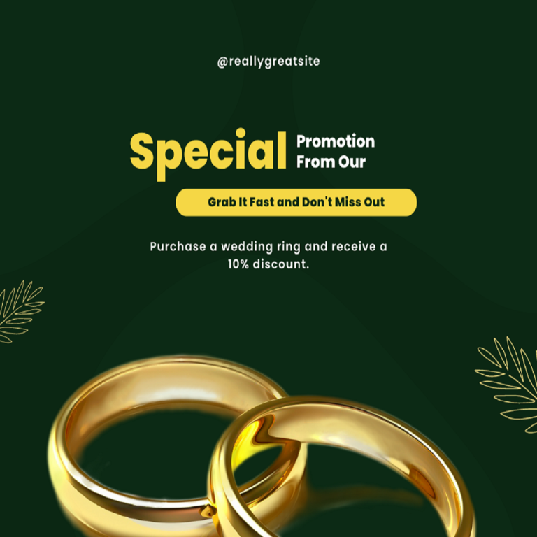 Green Gold Minimalist Promotion Jewelry Facebook Post